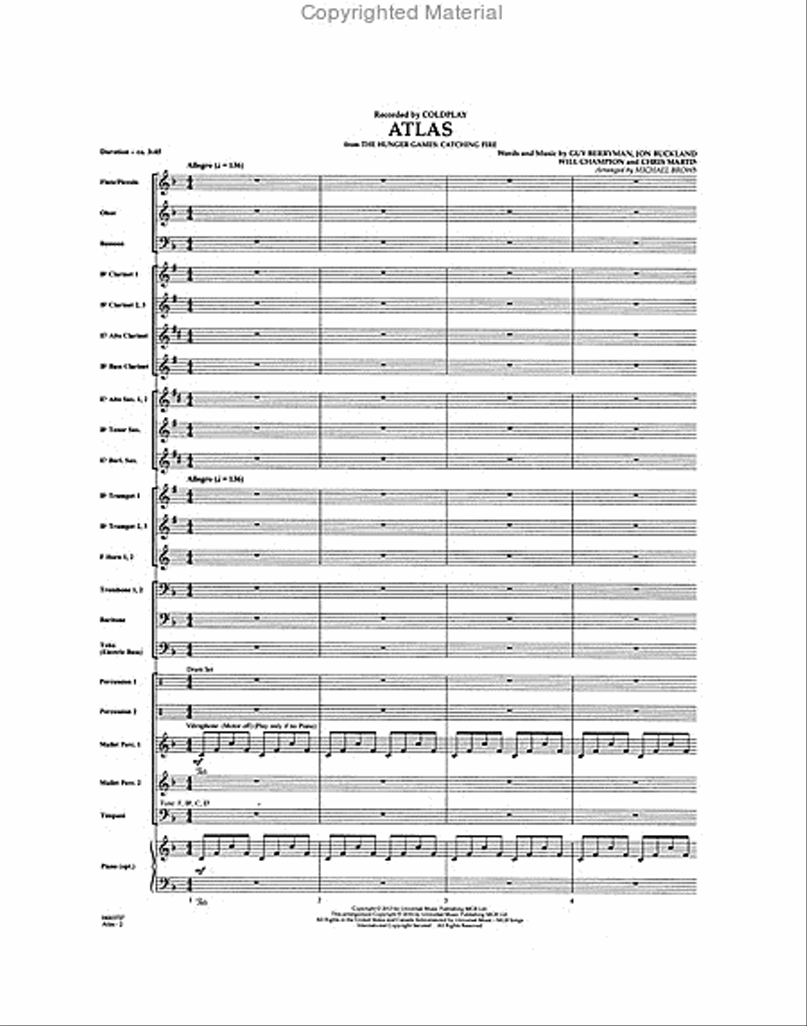 Atlas (from The Hunger Games: Catching Fire) Concert Band scores gallery preview page 2
