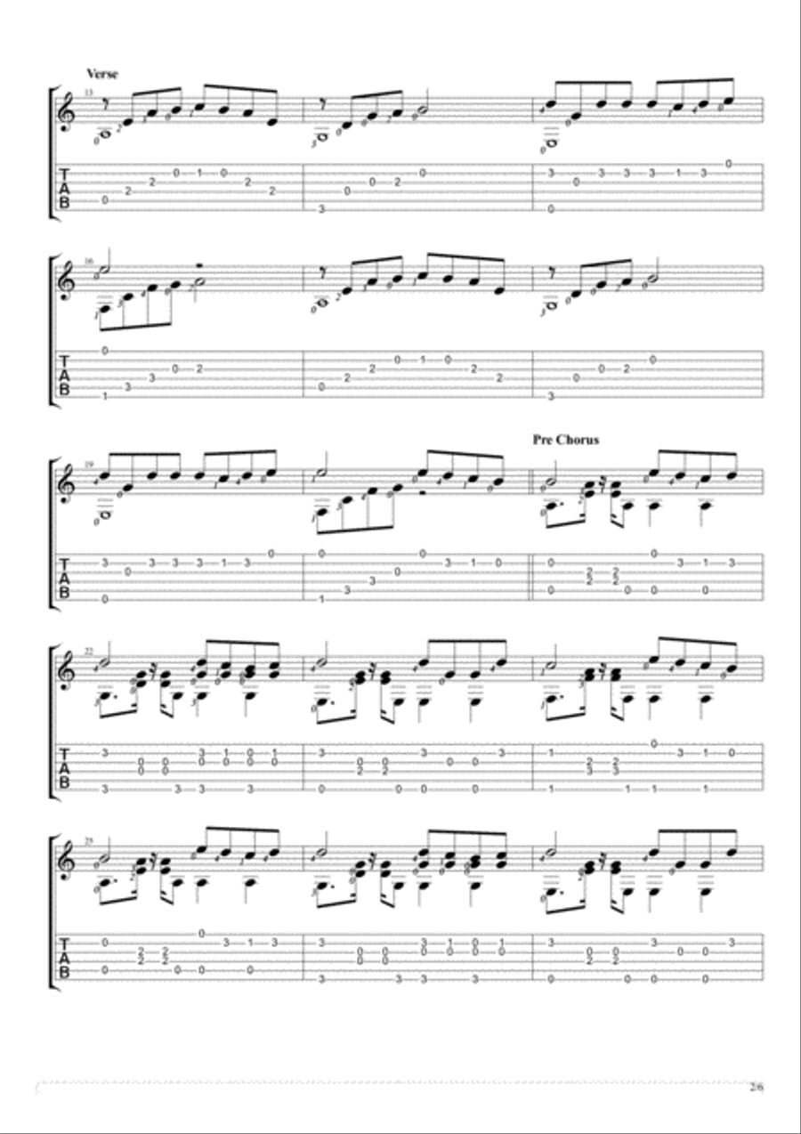 Attention Acoustic Guitar scores gallery preview page 2