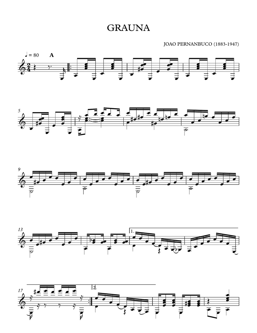 GRAUNA Classical Guitar scores gallery preview page 1