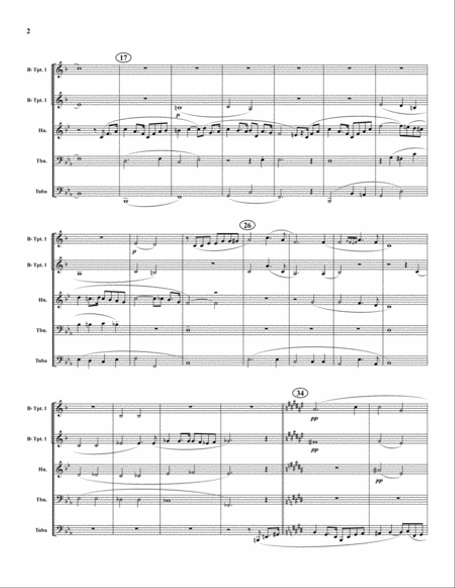 Elsa's Procession to the Cathedral Brass Quintet scores gallery preview page 2