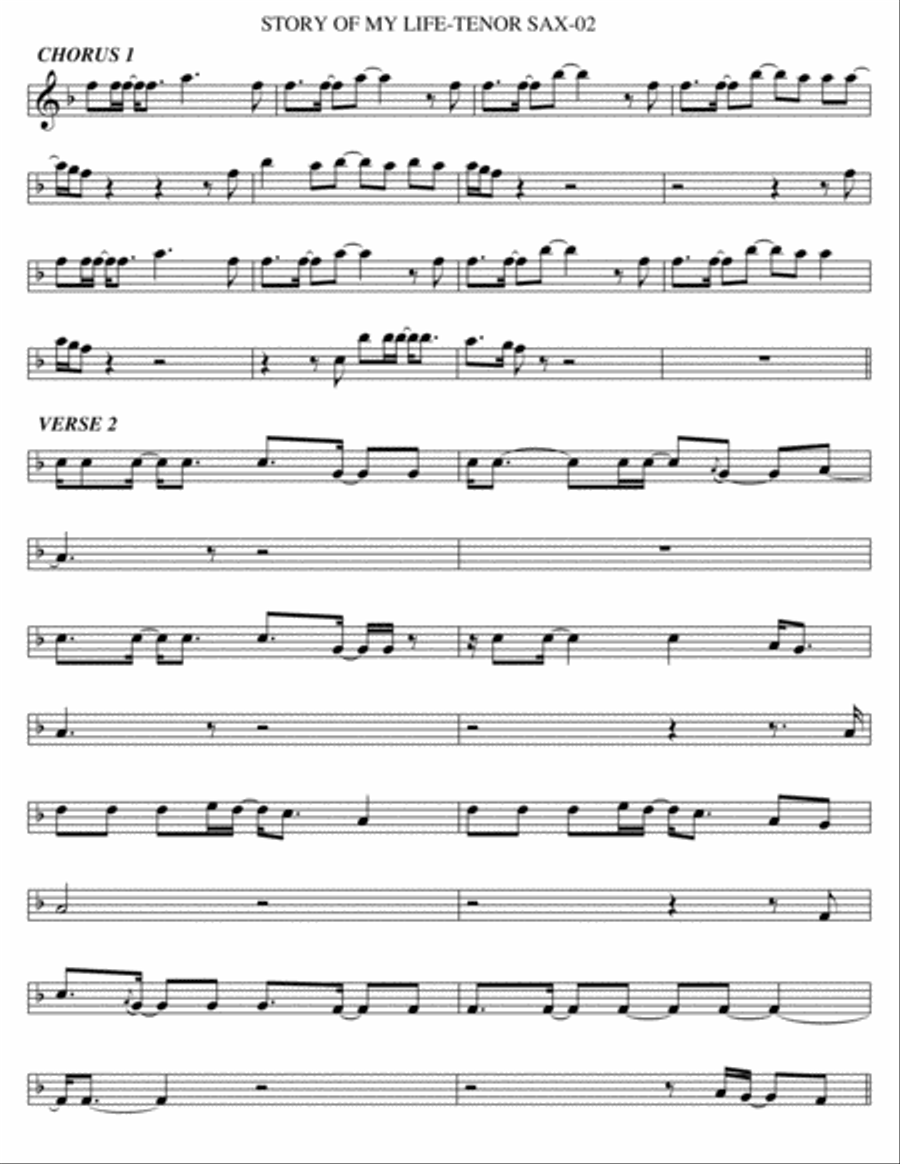 Story Of My Life Tenor Saxophone scores gallery preview page 2