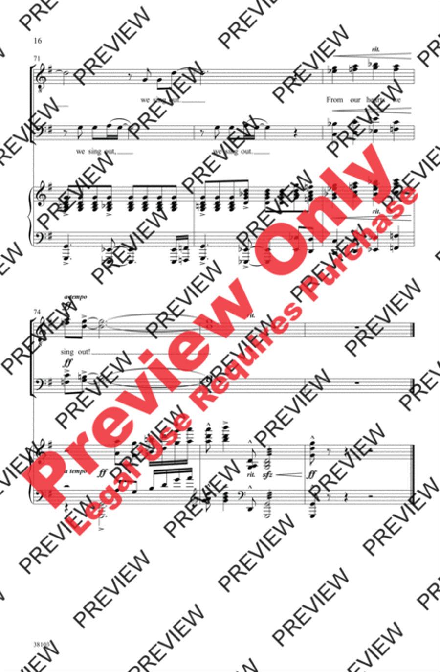 I Sing Out Men's Choir scores gallery preview page 16