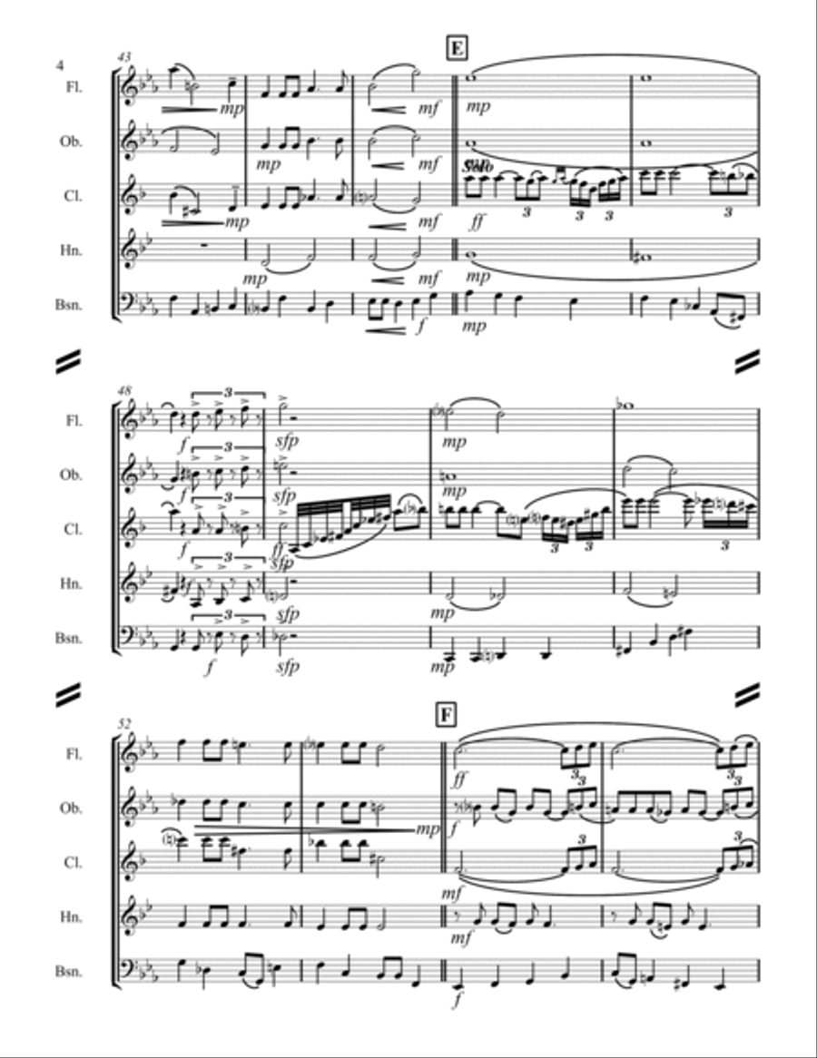 Moonlight Serenade Woodwind Quintet scores gallery preview page 5