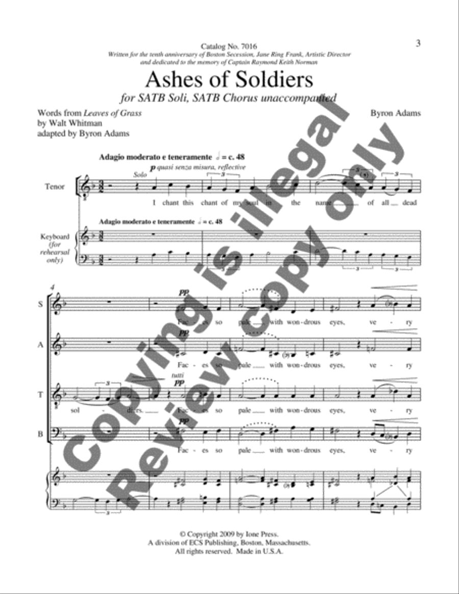 Ashes of Soldiers 4-Part scores gallery preview page 3
