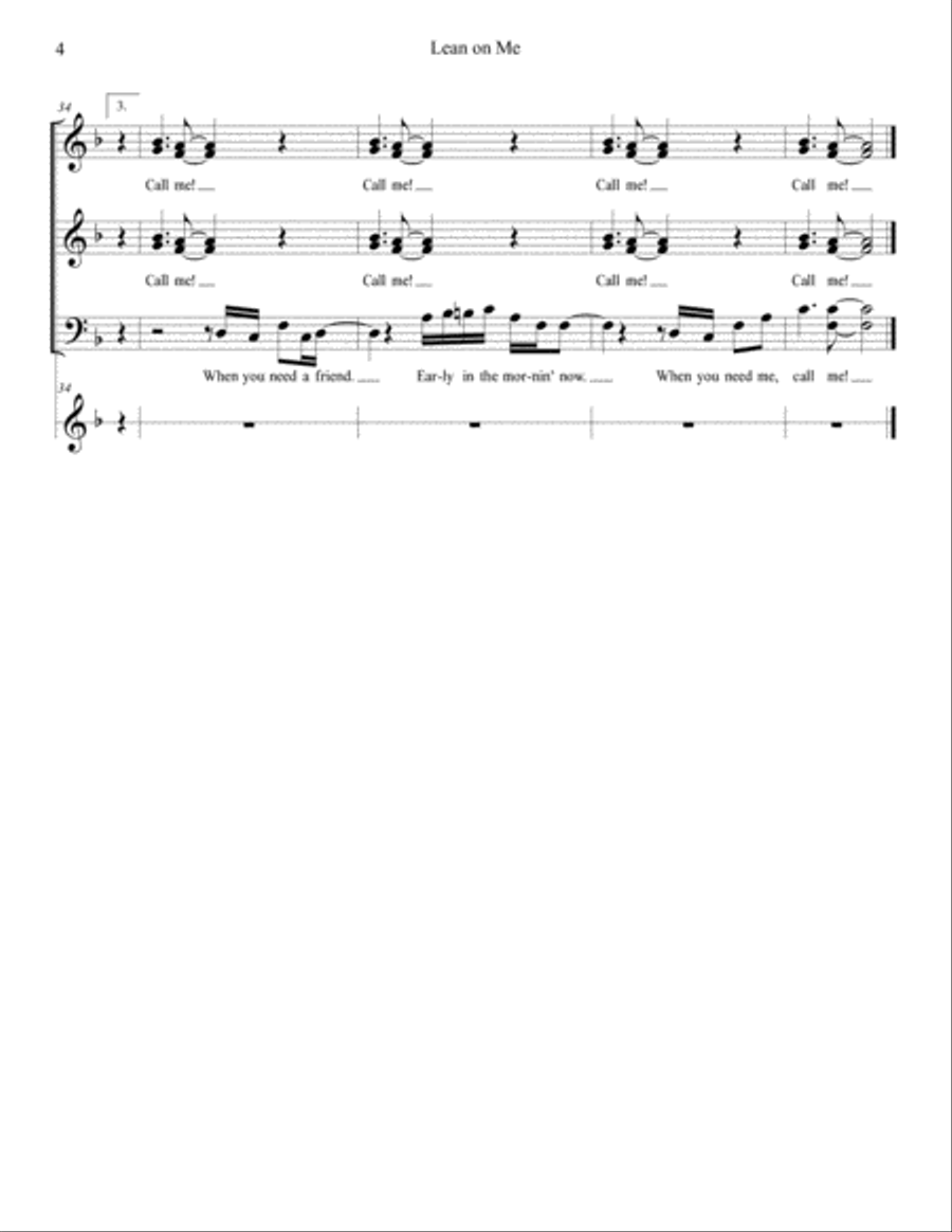 Lean On Me Bass Guitar scores gallery preview page 4