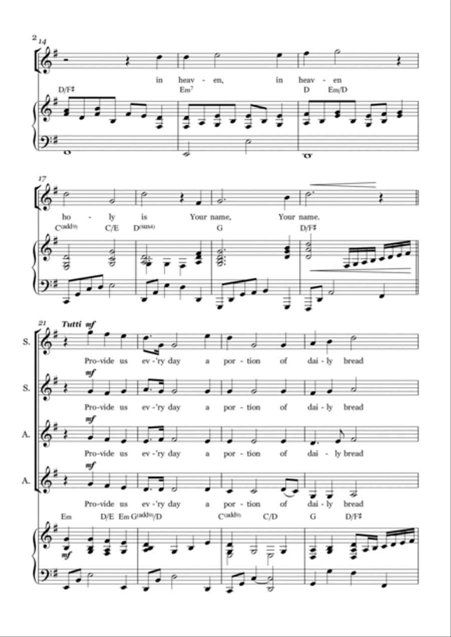 The Lord's Prayer SSAA scores gallery preview page 2