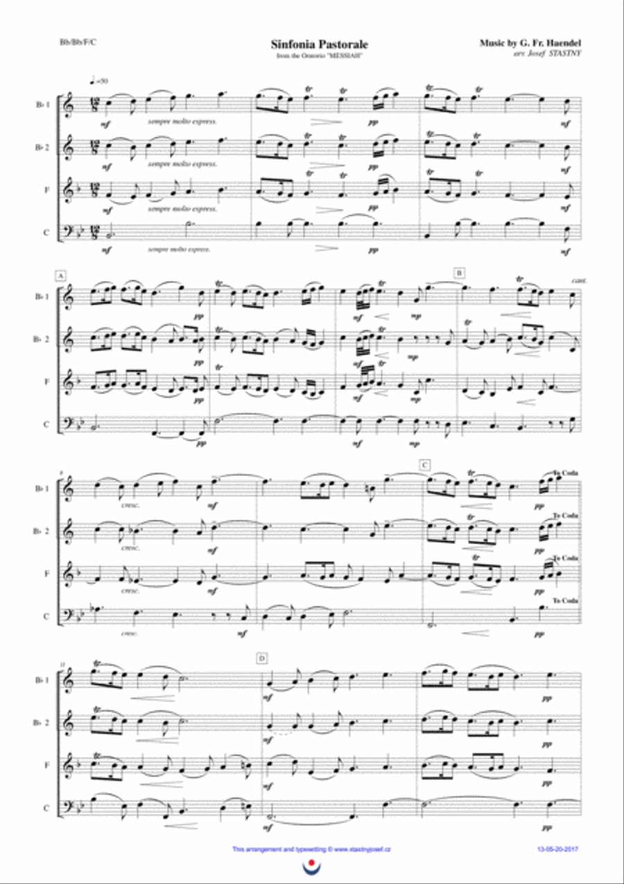 Sinfonia Pastorale (Messiah) Small Ensemble scores gallery preview page 1