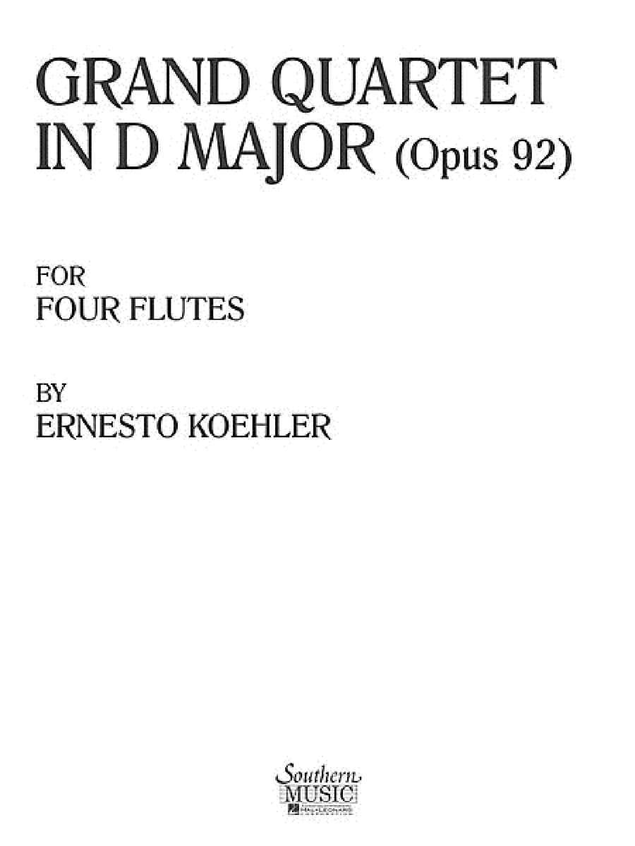 Grand Quartet in D Major, Op. 92 Flute Quartet scores gallery preview page 1
