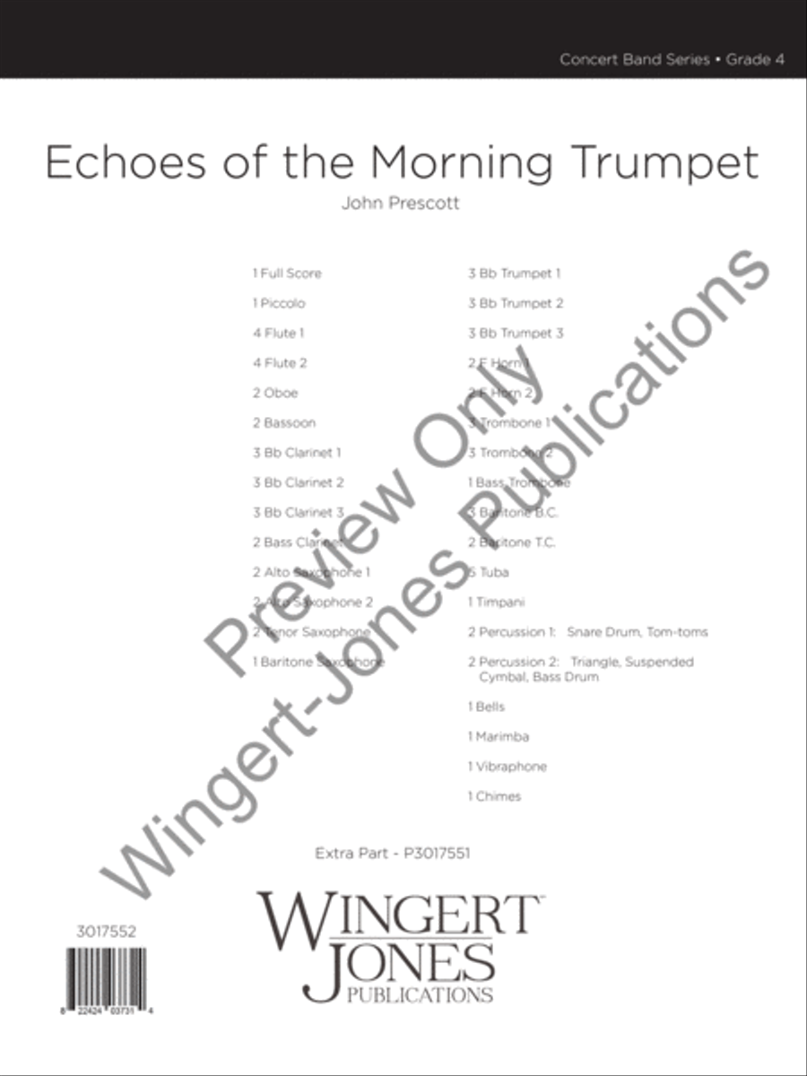 Echoes of the Morning Trumpet Concert Band scores gallery preview page 2