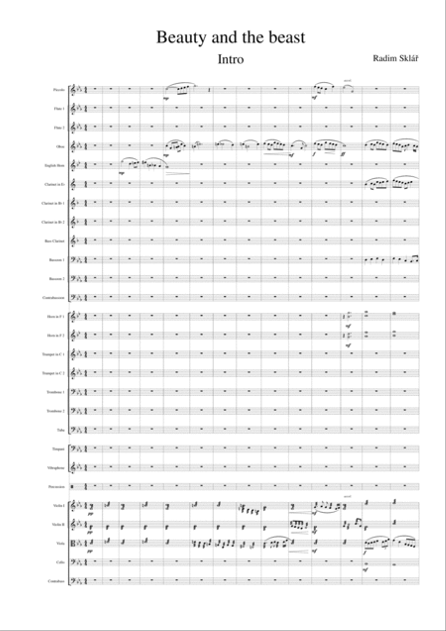 Beauty and the beast - Intro Full Orchestra scores gallery preview page 1