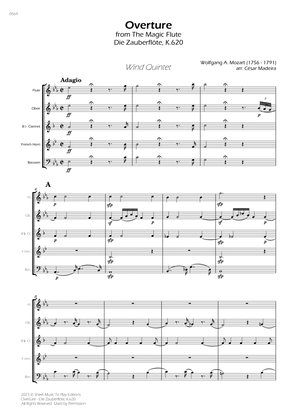Overture from The Magic Flute - Wind Quintet (Full Score) - Score Only