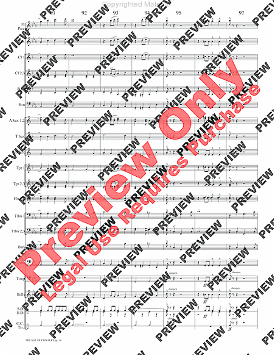 The Age of Chivalry Concert Band scores gallery preview page 17
