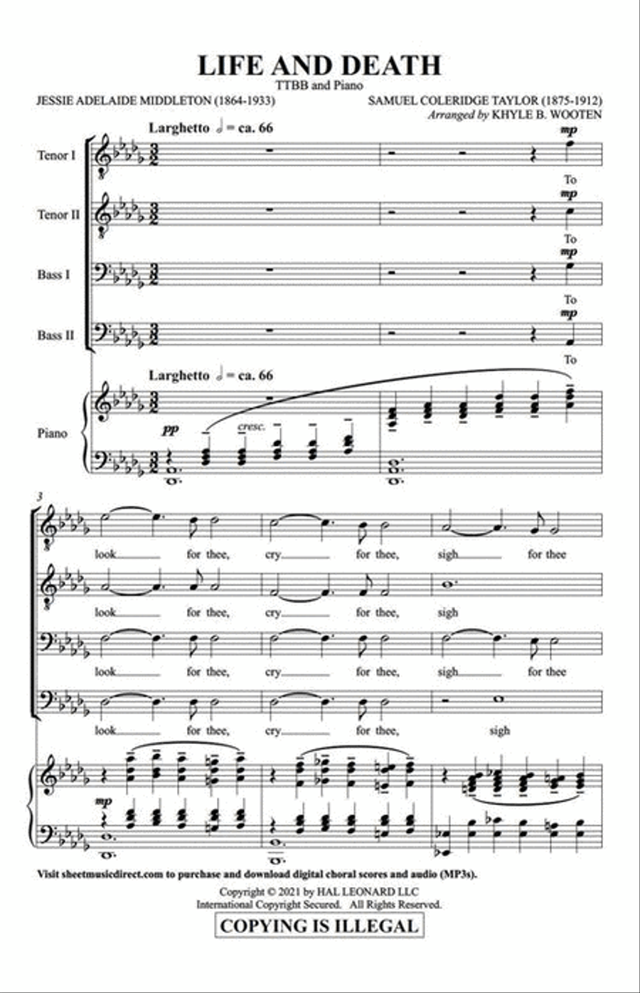 Life and Death TTBB scores gallery preview page 4