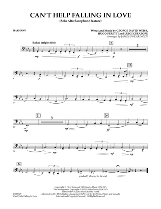 Can't Help Falling In Love (Solo Alto Saxophone Feature) - Bassoon