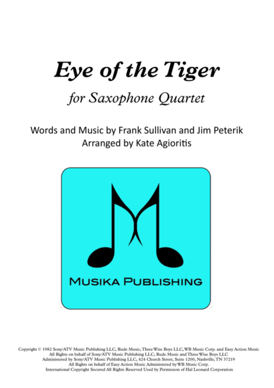 Eye Of The Tiger Saxophone Quartet scores gallery preview page 1