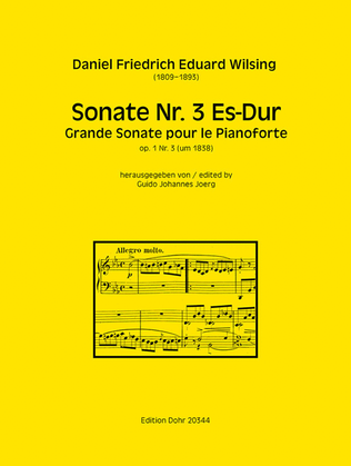Sonate Nr. 3 für Pianoforte Es-Dur op. 1/3 (um 1838)
