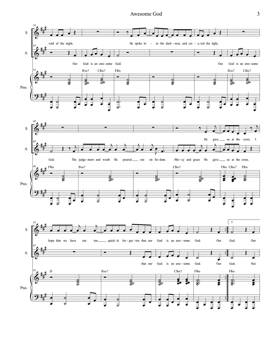 Awesome God Awesome God Alto Voice scores gallery preview page 3
