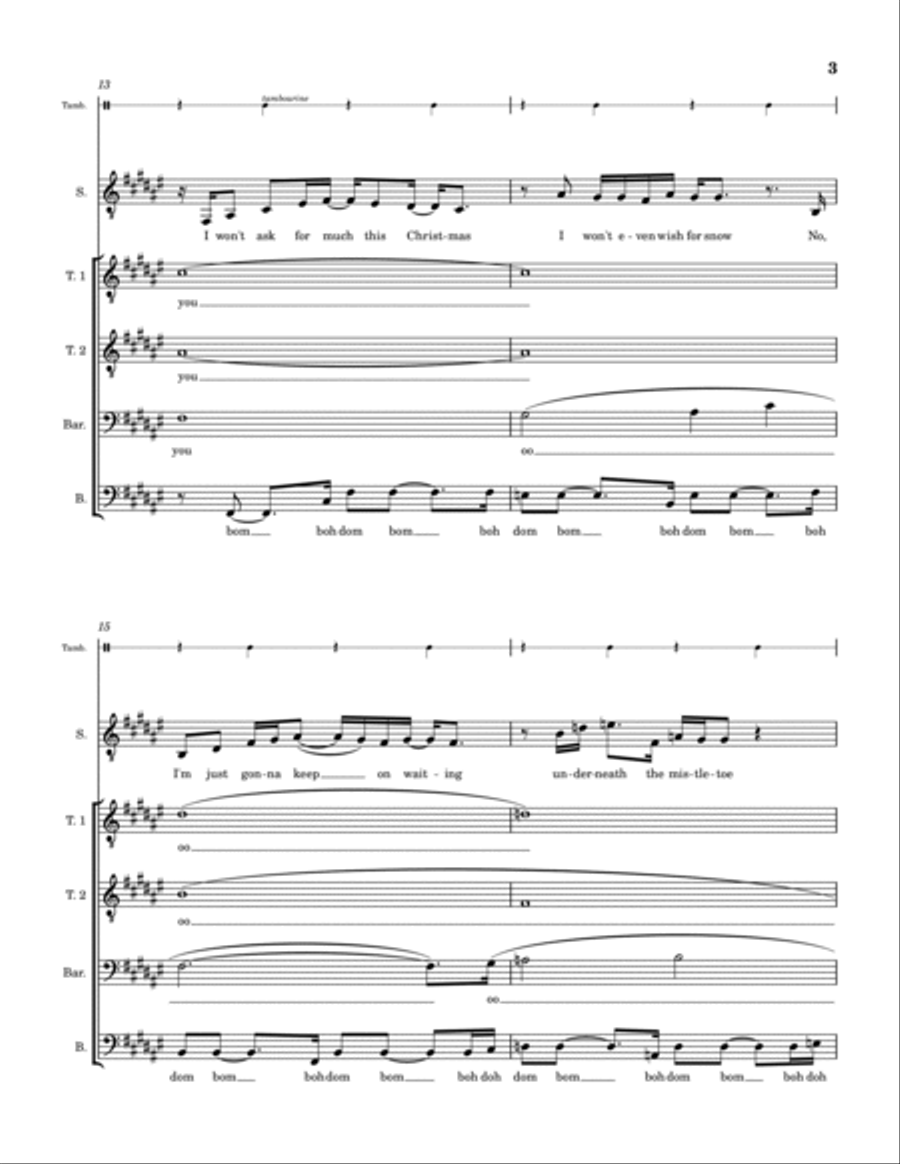 All I Want For Christmas Is You TTBB scores gallery preview page 3