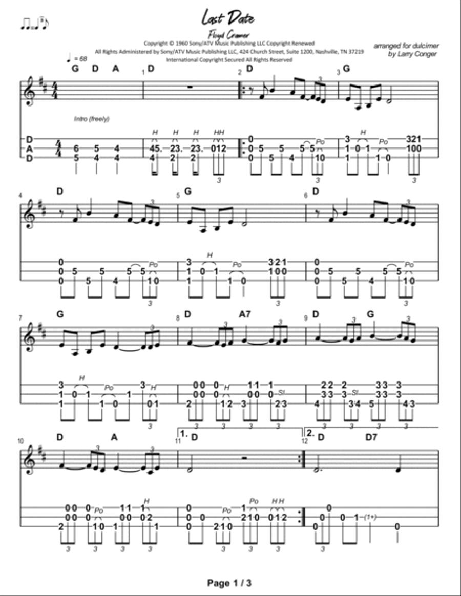 Last Date Dulcimer scores gallery preview page 2