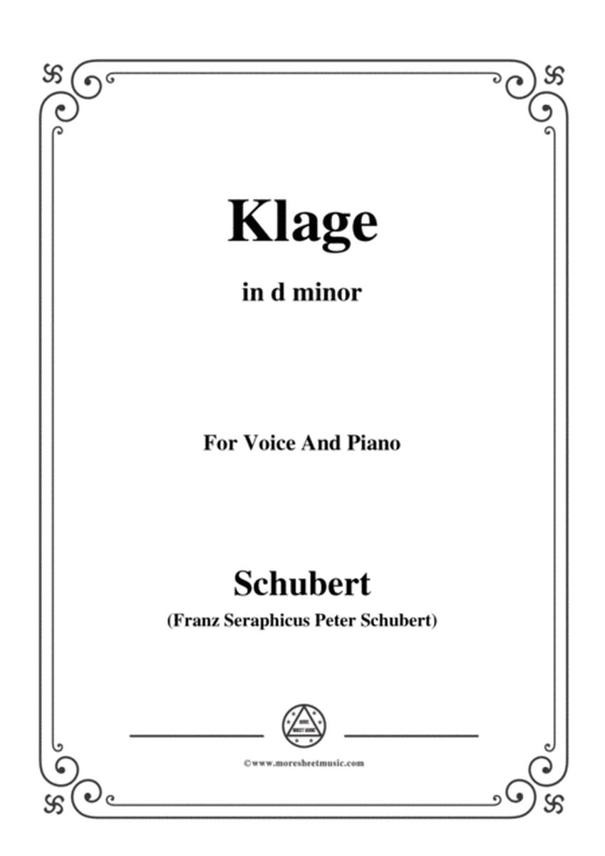 Schubert-Klage,in d minor,for Voice&Piano image number null