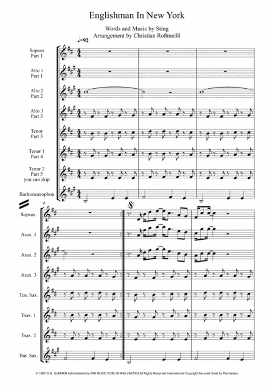 Englishman In New York Woodwind Quintet scores gallery preview page 2