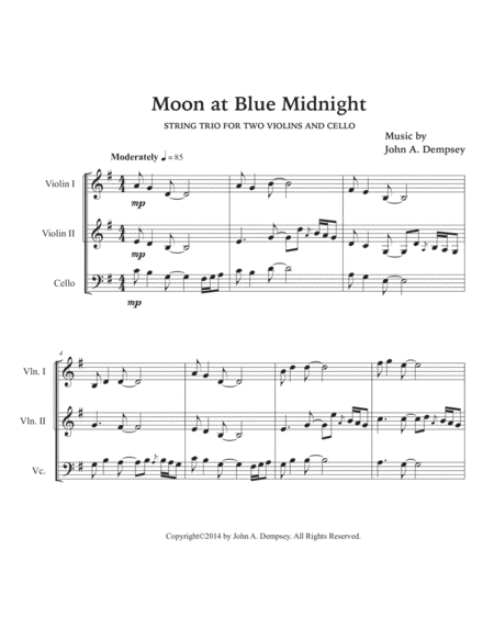 Moon at Blue Midnight (String Trio for Two Violins and Cello) image number null