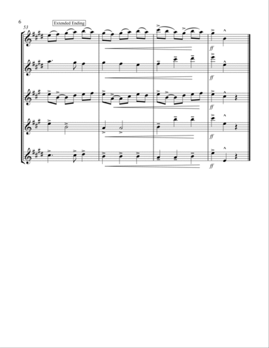 Away in a Manger (G) (Saxophone Quintet - 2 Alto, 2 Tenor, 1 Bari) Saxophone Quintet scores gallery preview page 6