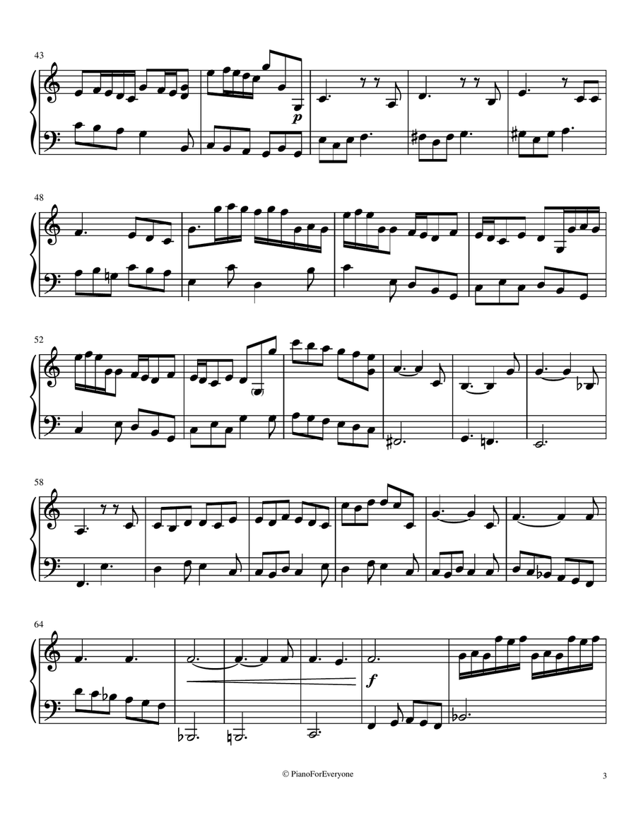 'O Thou That Tellest Good Tidings to Zion' from Messiah - Handel (Easy Piano) Easy Piano scores gallery preview page 3