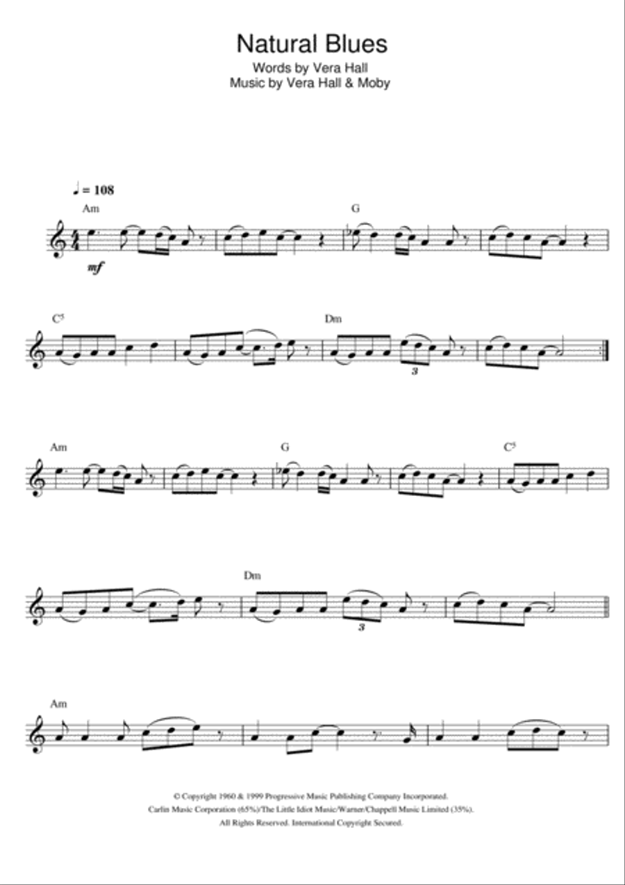 Natural Blues Flute Solo scores gallery preview page 1
