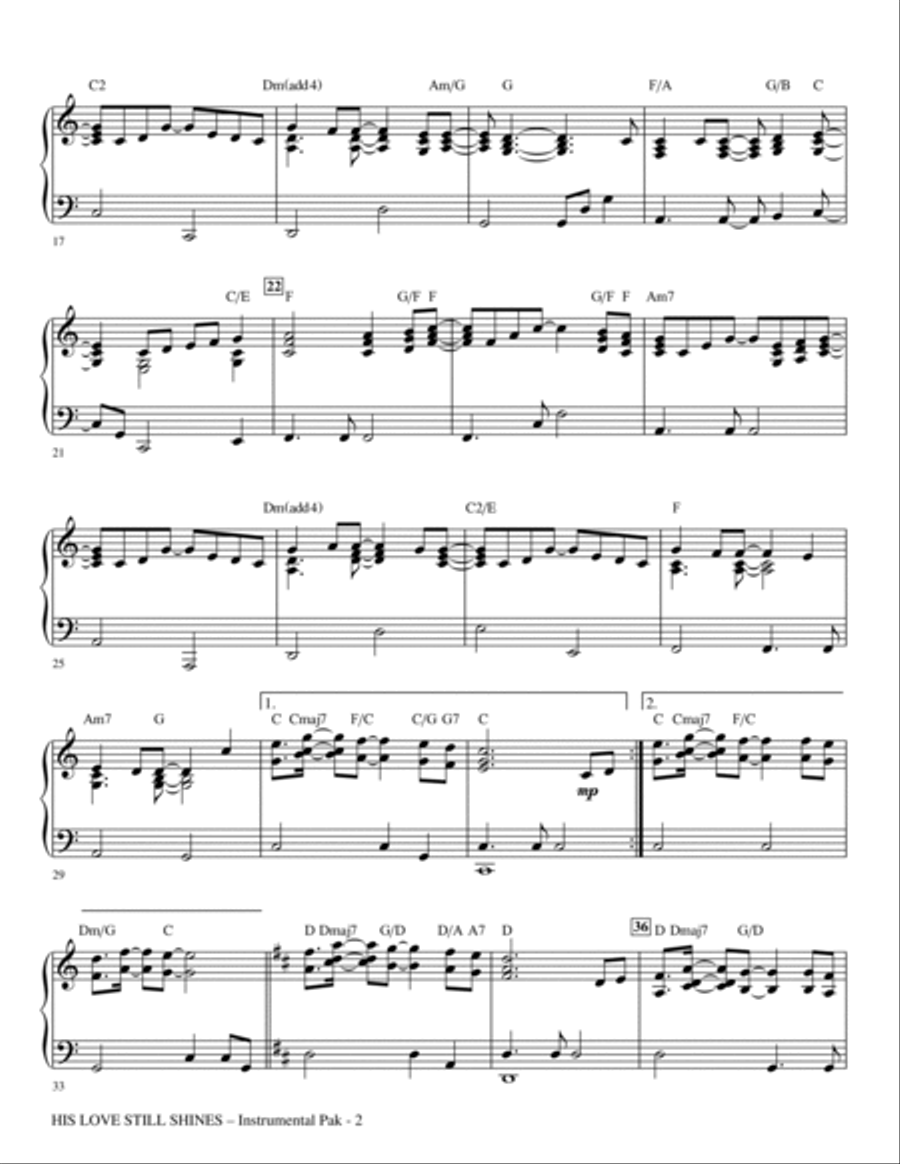 His Love Still Shines - Rhythm Choir scores gallery preview page 2
