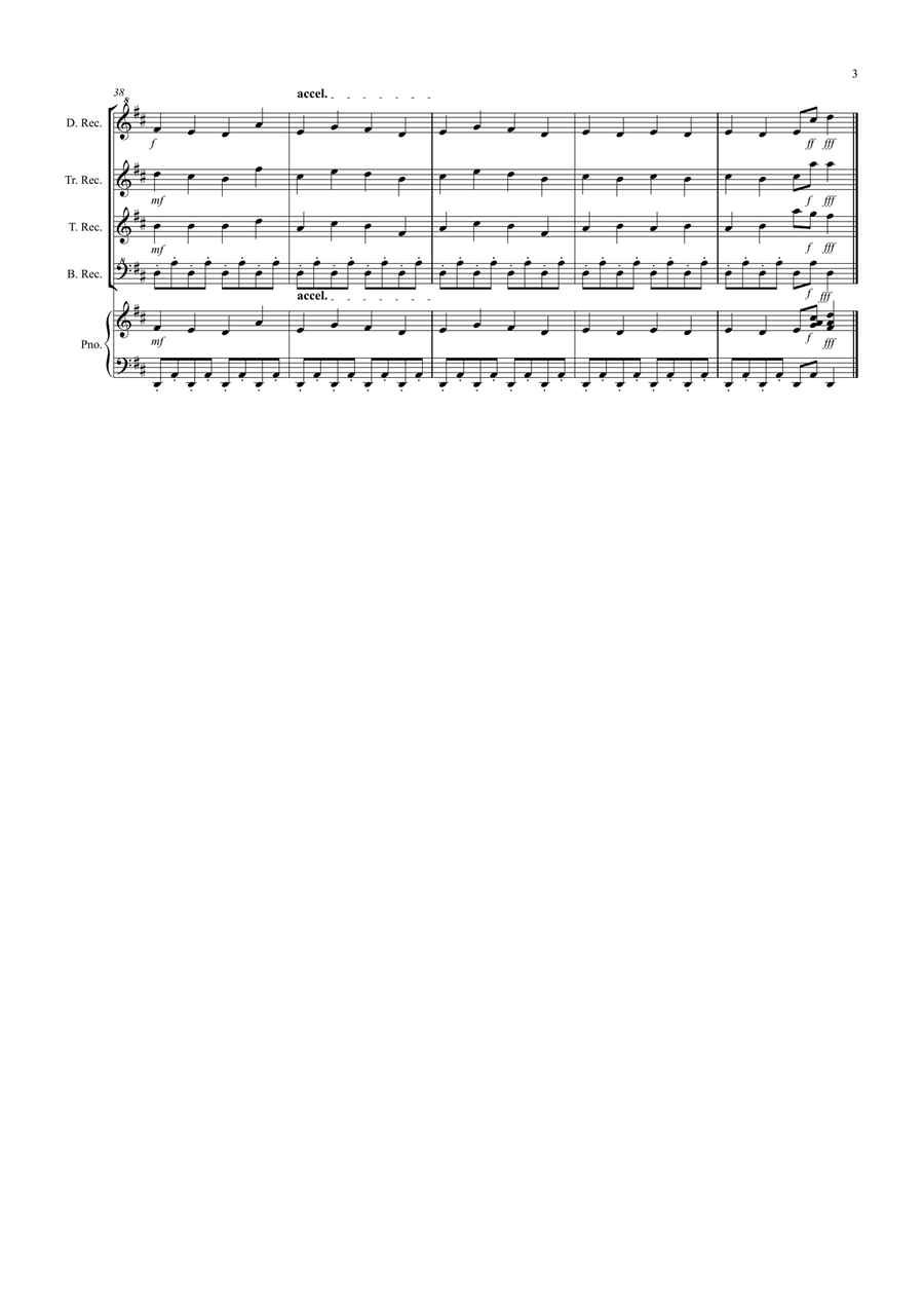 Trepak (Fantasia from Nutcracker) for Recorder Quartet Recorder scores gallery preview page 3