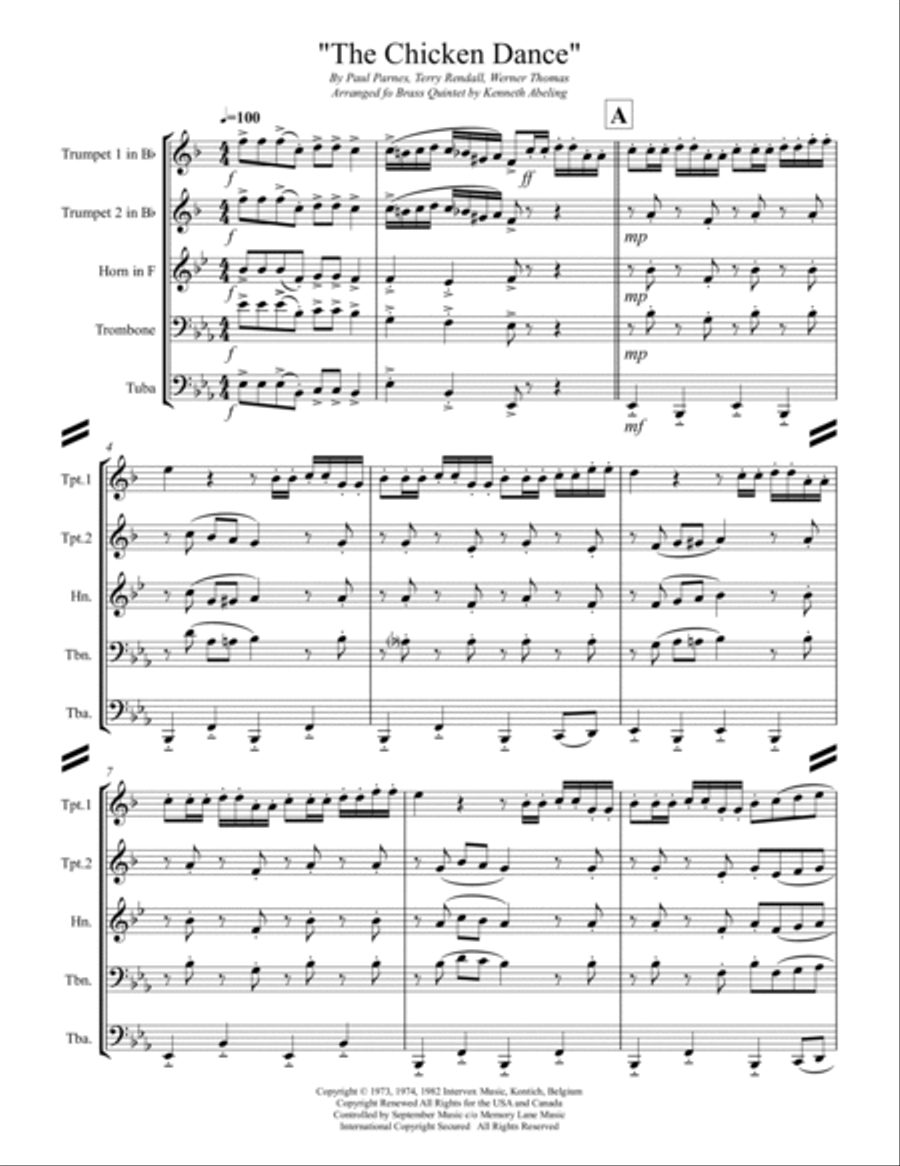 The Chicken Dance Horn scores gallery preview page 2