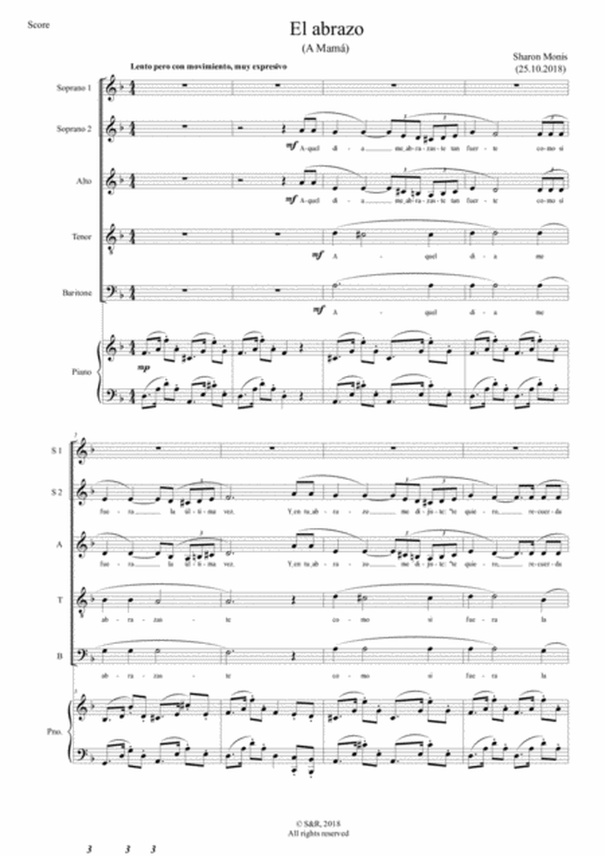 El abrazo (The embrace) for choir SATB image number null