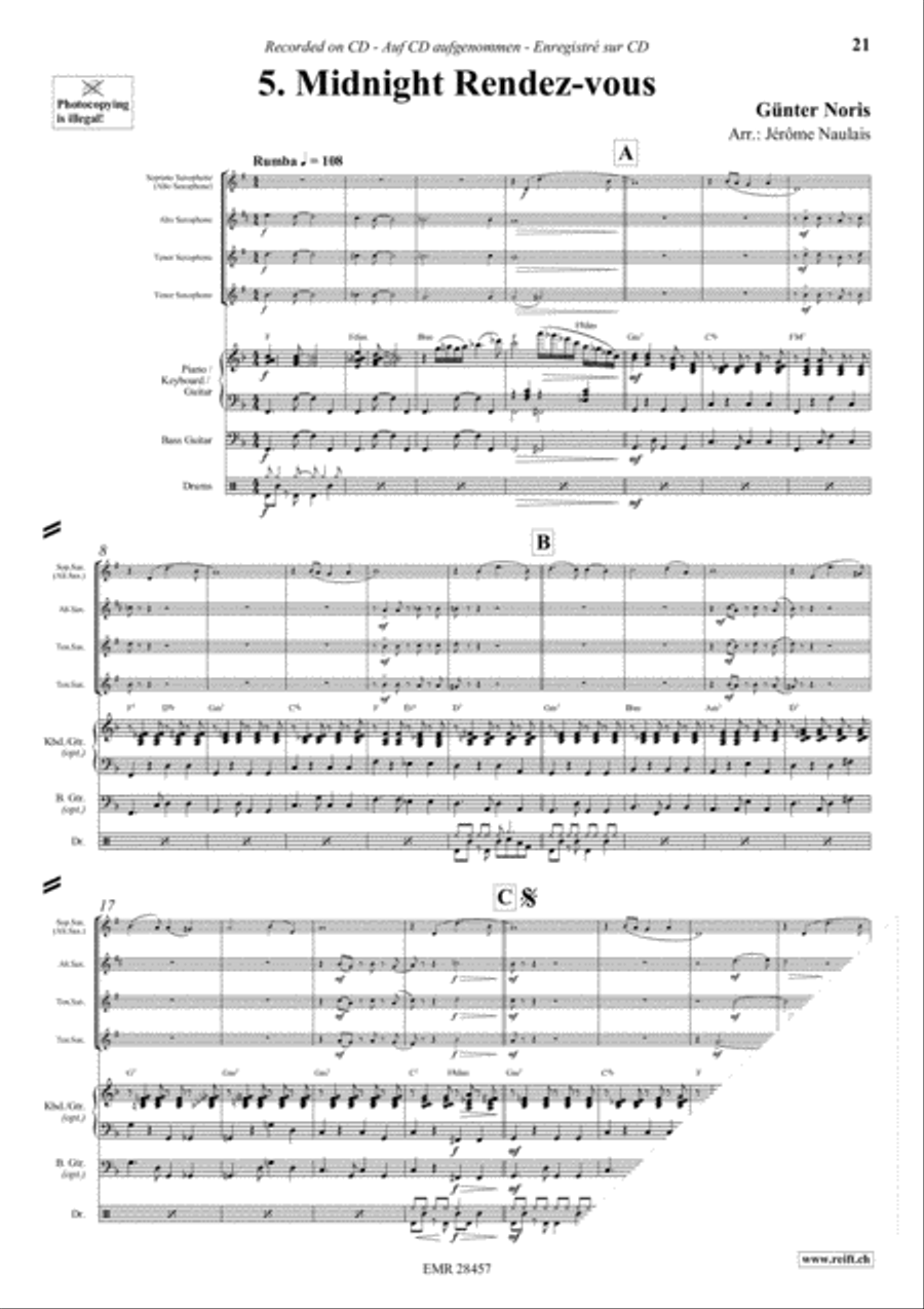 Let's Dance Volume 3 Saxophone Ensemble scores gallery preview page 7