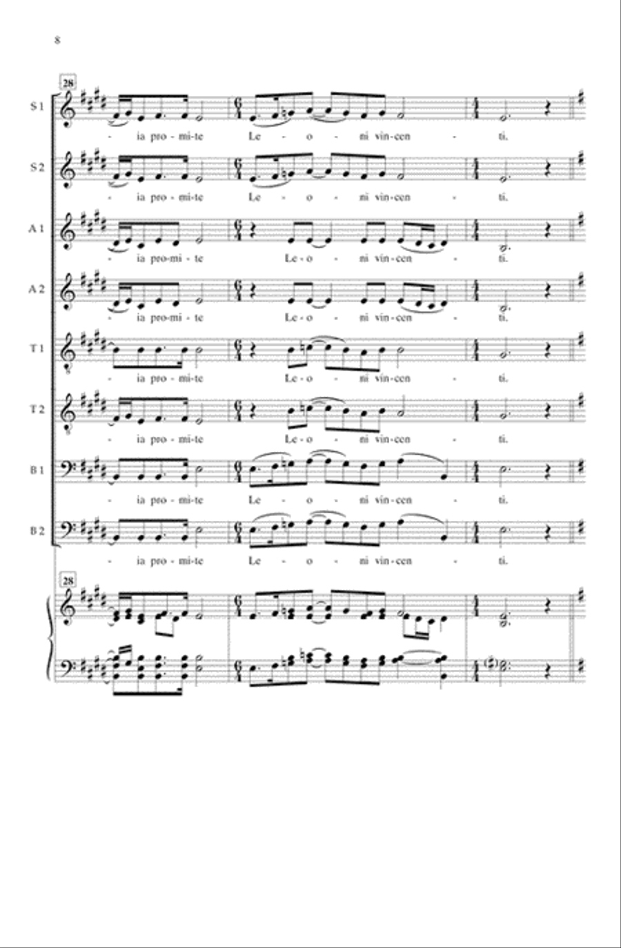 Unicornis Captivatur SSAATTBB scores gallery preview page 7