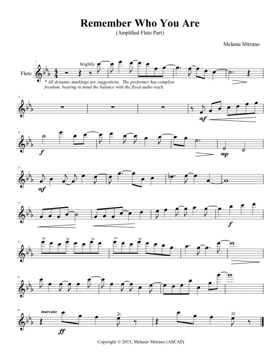 Remember Who You Are Remember Who You Are Flute Solo scores gallery preview page 1