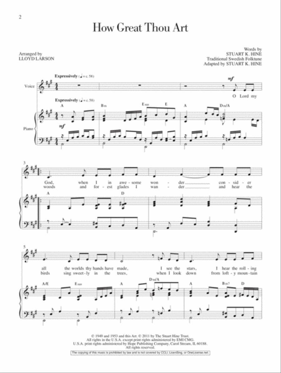 How Great Thou Art Medium Voice scores gallery preview page 2