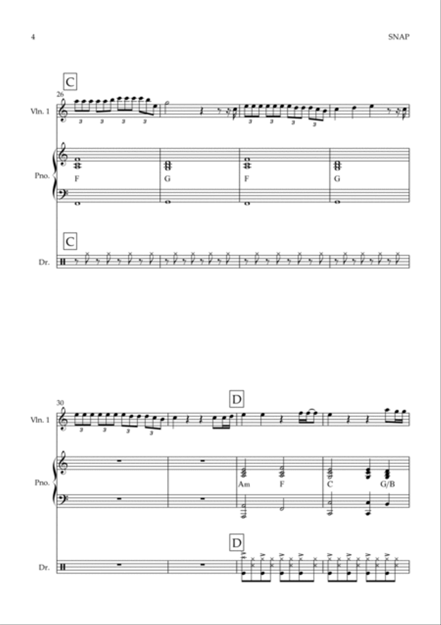 Snap Violin Solo scores gallery preview page 4