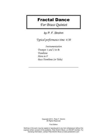 Fractal Dance (for Brass Quintet) - Score Only image number null