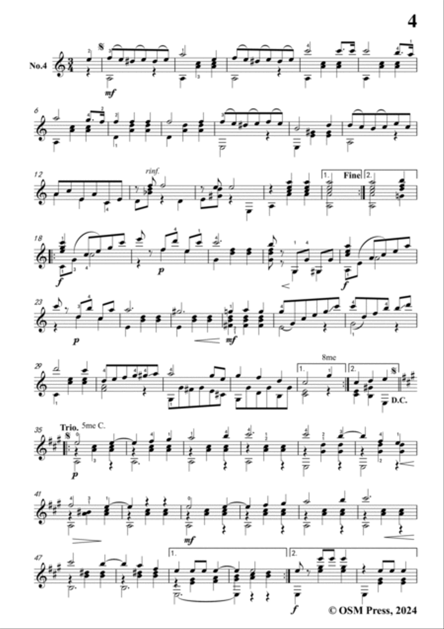 Coste-Feuilles d'Automne(Douze Valse),Op.41,for Guitar Acoustic Guitar scores gallery preview page 5