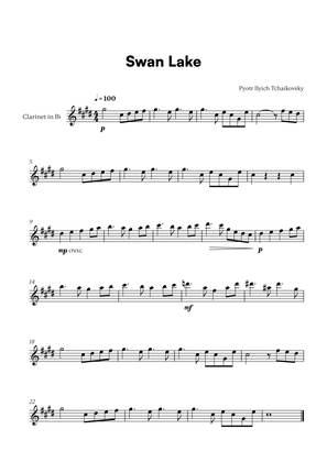 Book cover for Tchaikovsky - Swan Lake Theme (for Clarinet in Bb Solo)