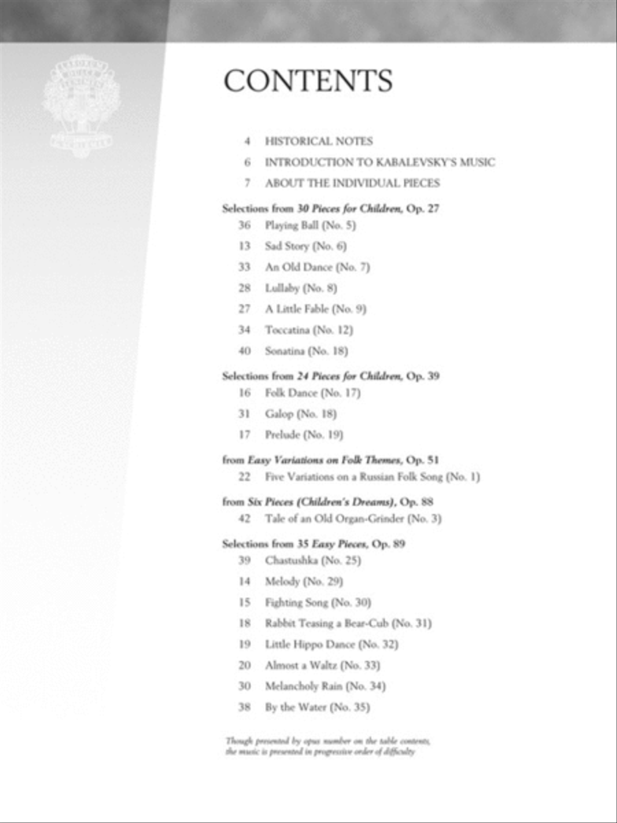 Dmitri Kabalevsky - Selected Piano Pieces Dmitri Kabalevsky - Selected Piano Pieces Piano Solo scores gallery preview page 2