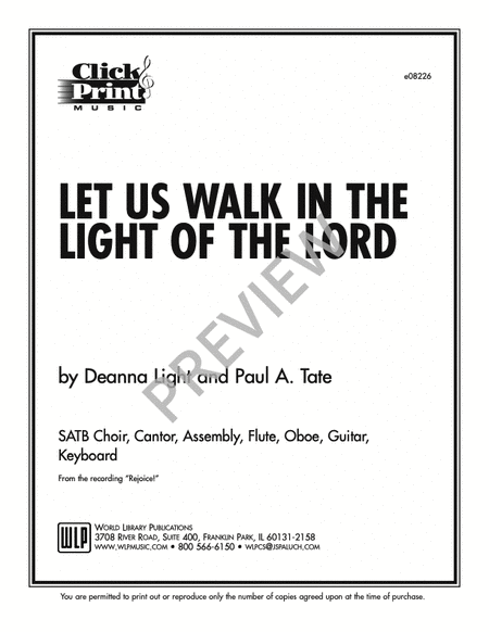 Let Us Walk in the Light of the Lord