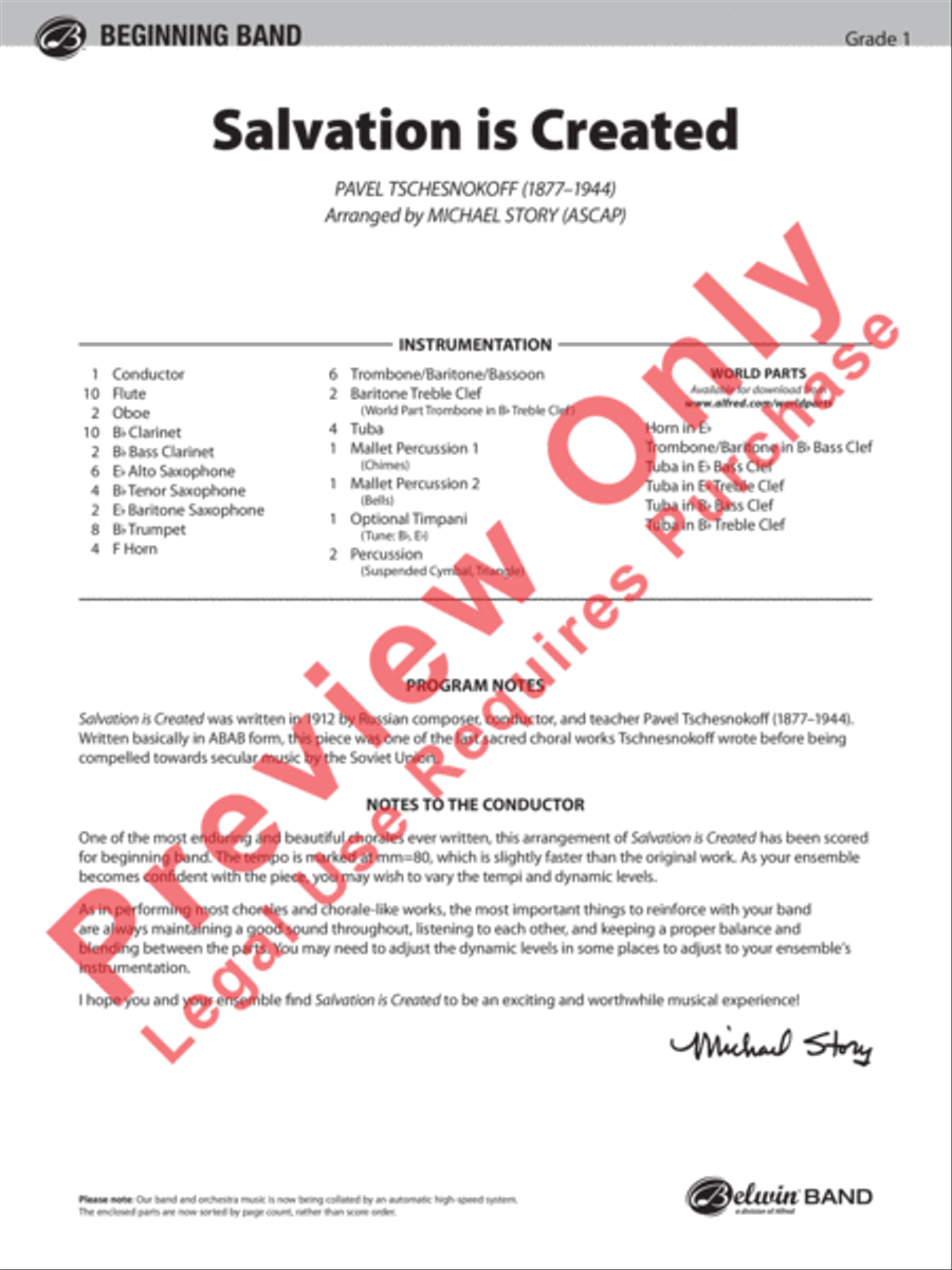 Salvation Is Created Concert Band scores gallery preview page 2