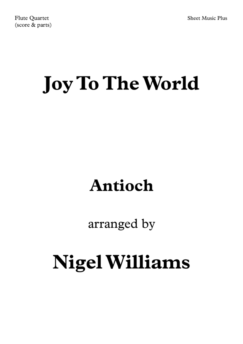 Joy To The World, for Flute Quartet image number null