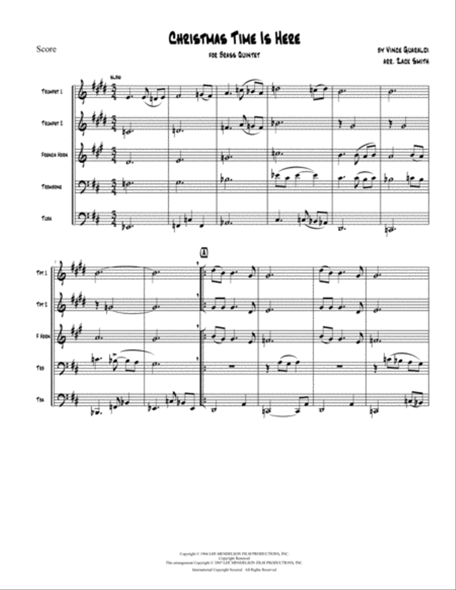 Christmas Time Is Here Christmas Time Is Here Brass Ensemble scores gallery preview page 1