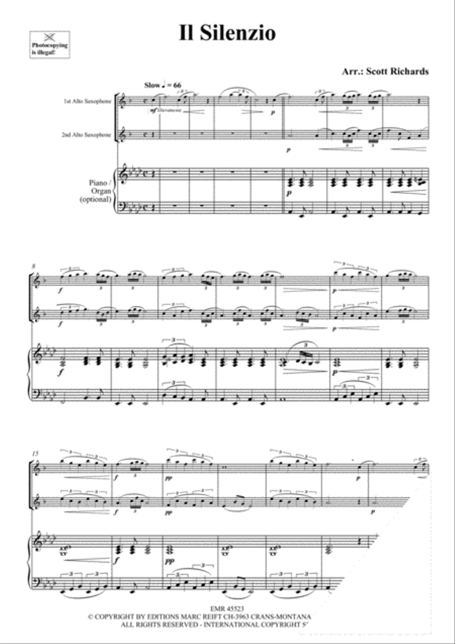 Il Silenzio Alto Saxophone scores gallery preview page 4