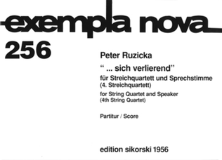 ...sich Verlierend For String Quartet And Reciter (str Qrt No.4) Study Score