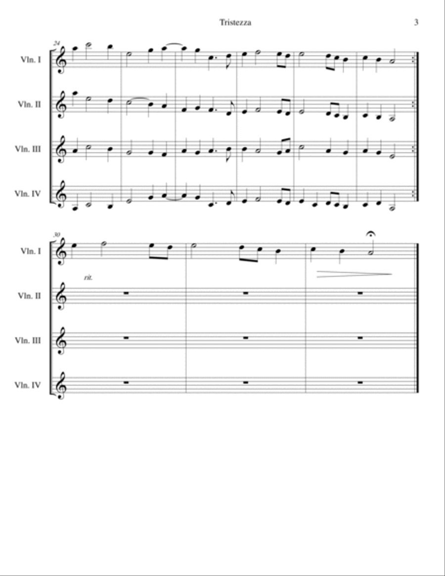 Tristezza String Quartet scores gallery preview page 3