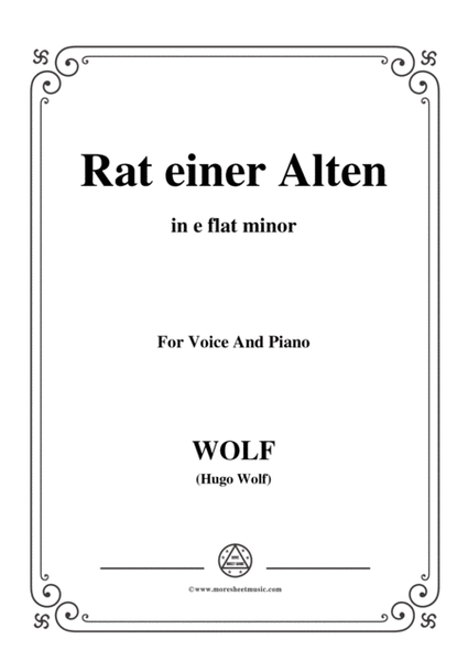 Wolf-Rat einer Alten in e flat minor,for voice and paino image number null